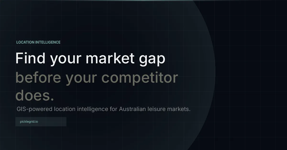 PickleGrid | Leisure Demand Analytics 제품 배너