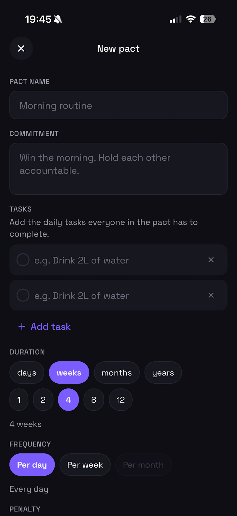 Pact: Share your goals screenshot 5