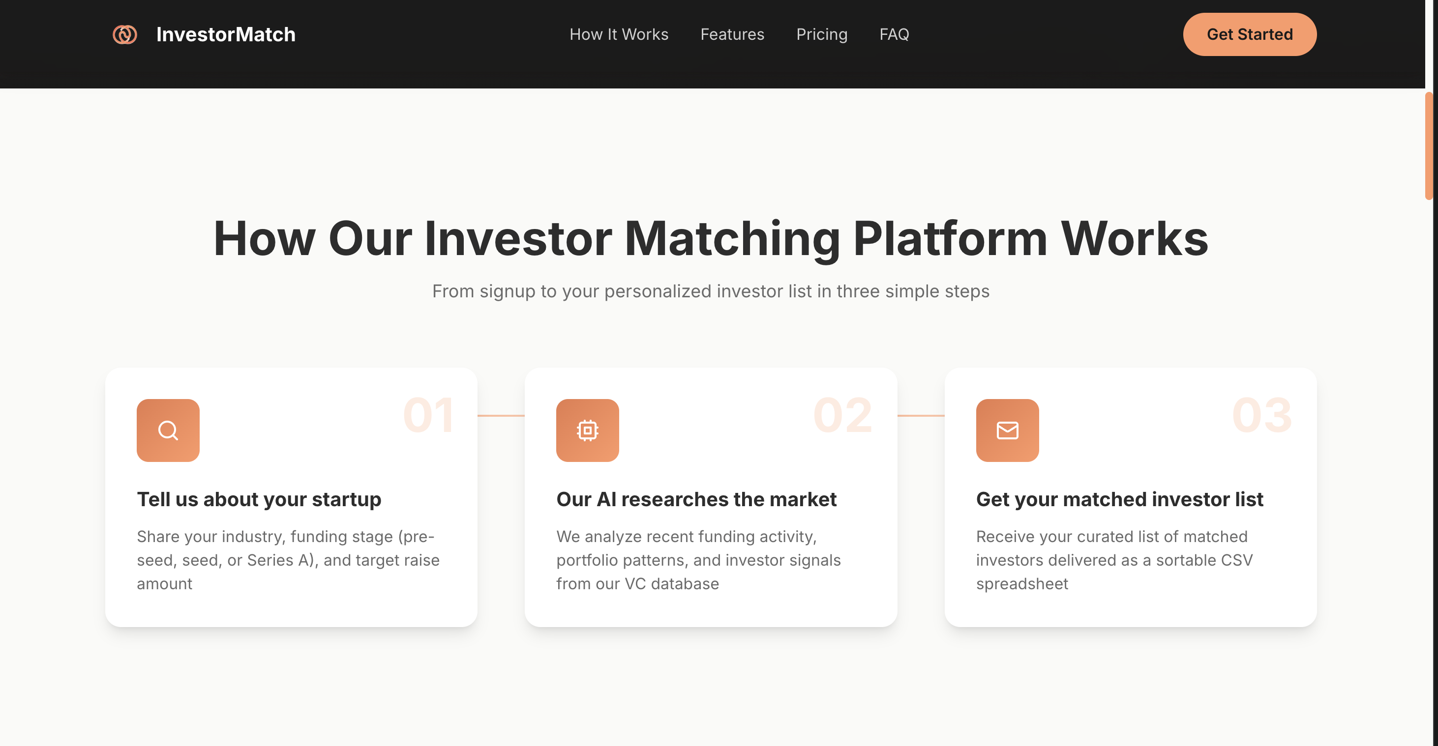 InvestorMatch - Screenshot 2 showing product features and functionality