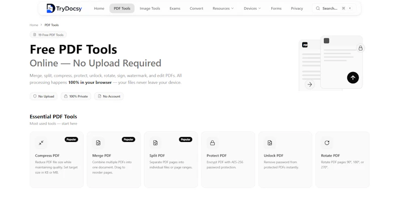 TryDocsy-Modern File Tools, Zero Uploads screenshot 3