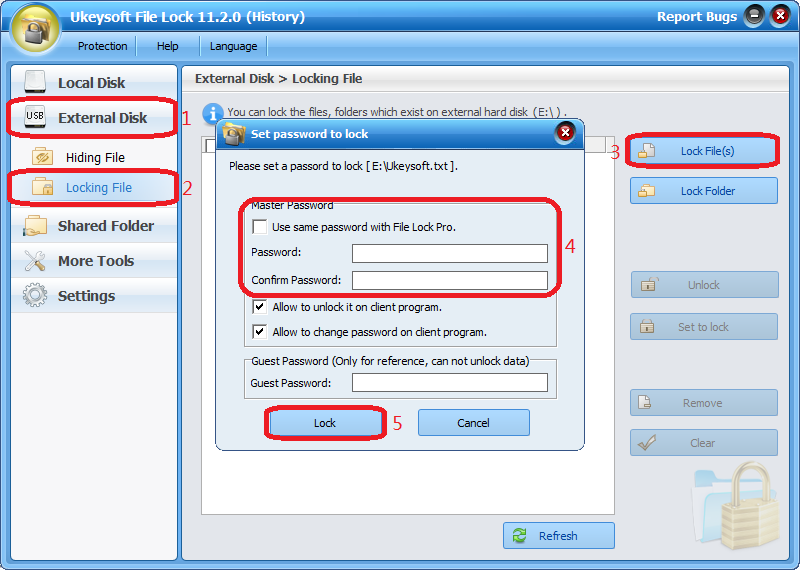 Verrouillage du fichier Ukeysoft media 3