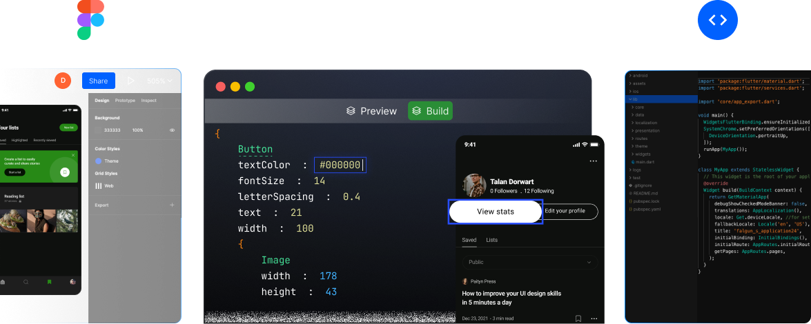 وسائط السباحة 2.0 - قم بتحويل تصميمات Figma إلى Flutter 3.0 و React Code بسرعة 7