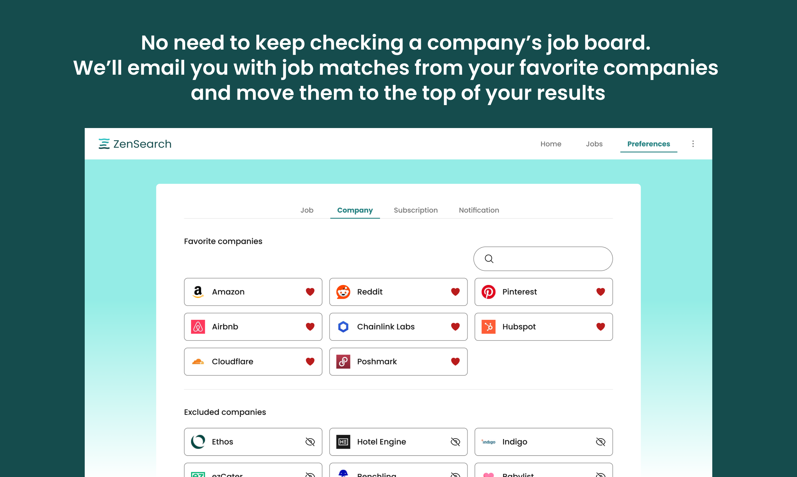 Mídia 5 de Zensearch - Uma experiência consciente para encontrar trabalho focada no candidato a emprego