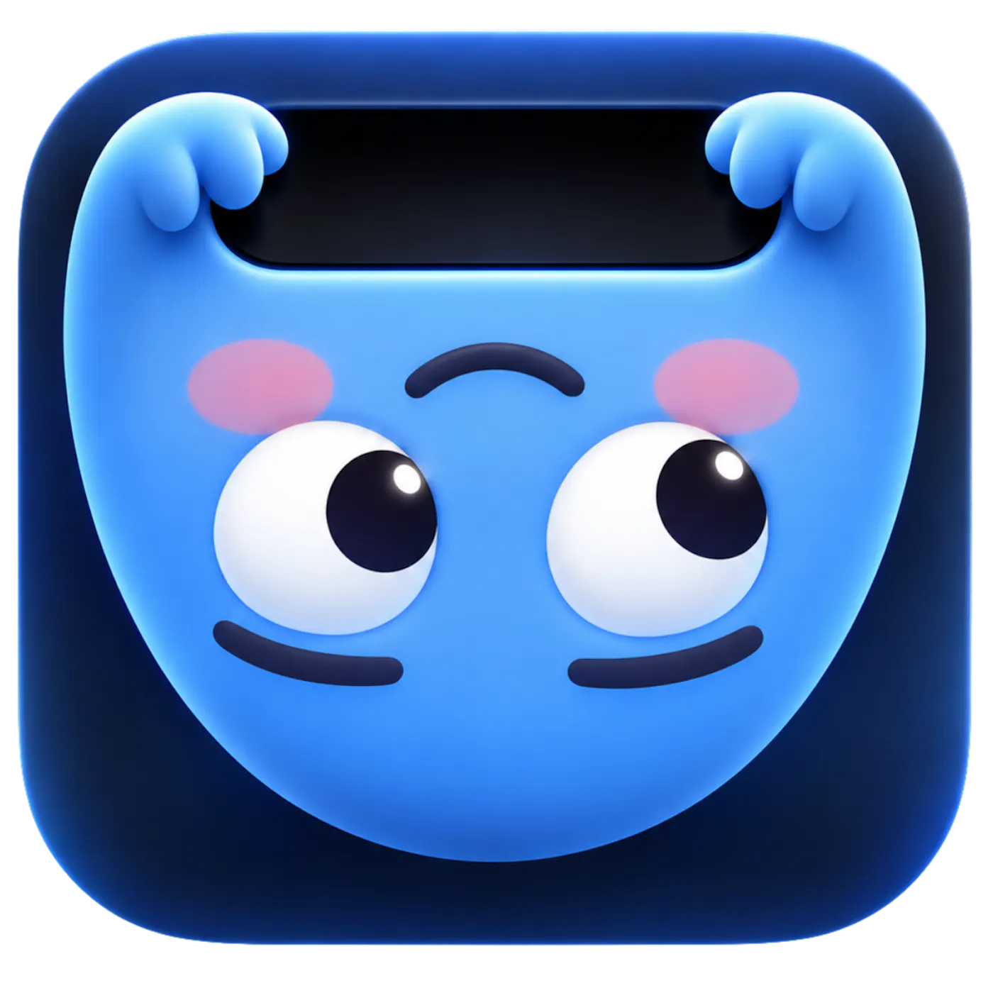 NotchMate's app icon: Notchy, a blue furry monster, holding the edge of a MacBook notch