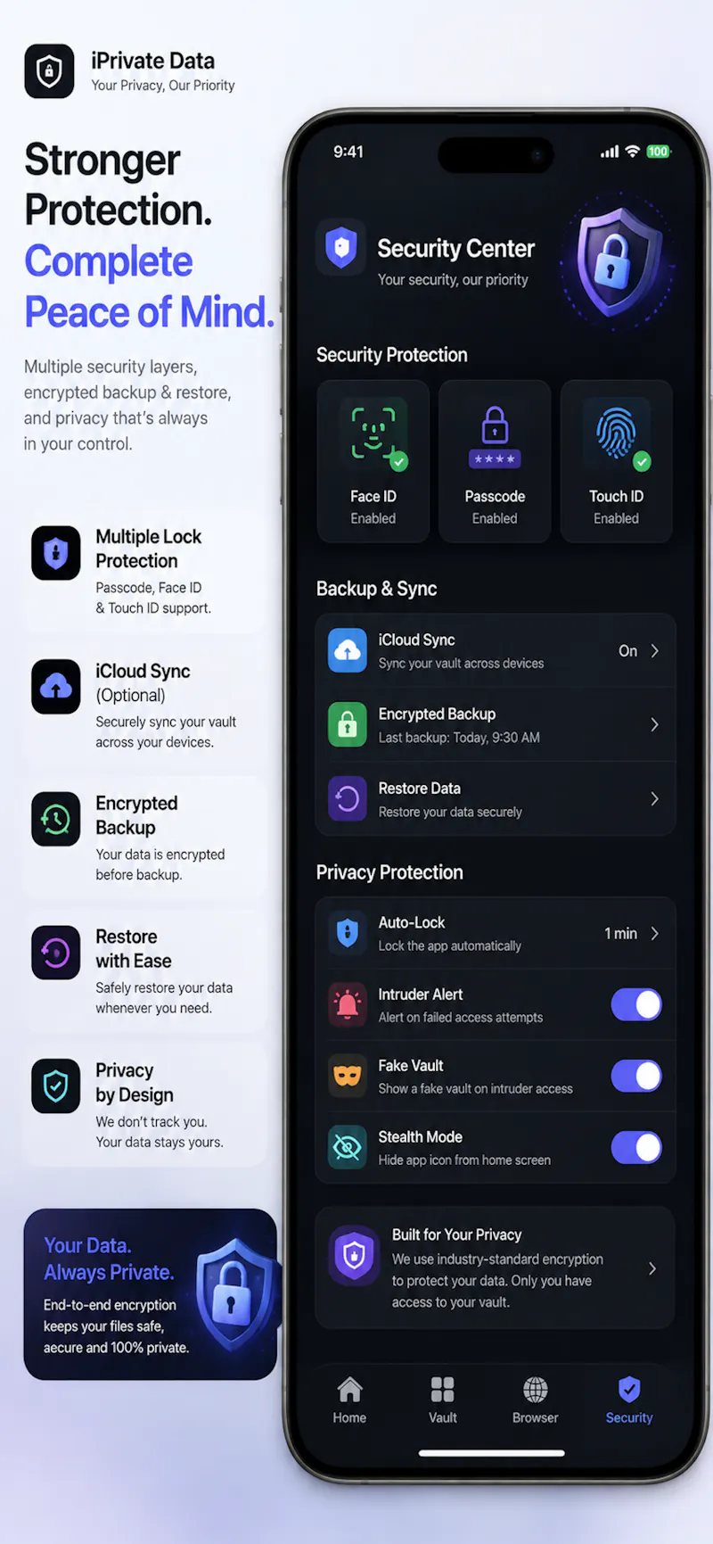 iPrivate Data - Secret Vault screenshot 3