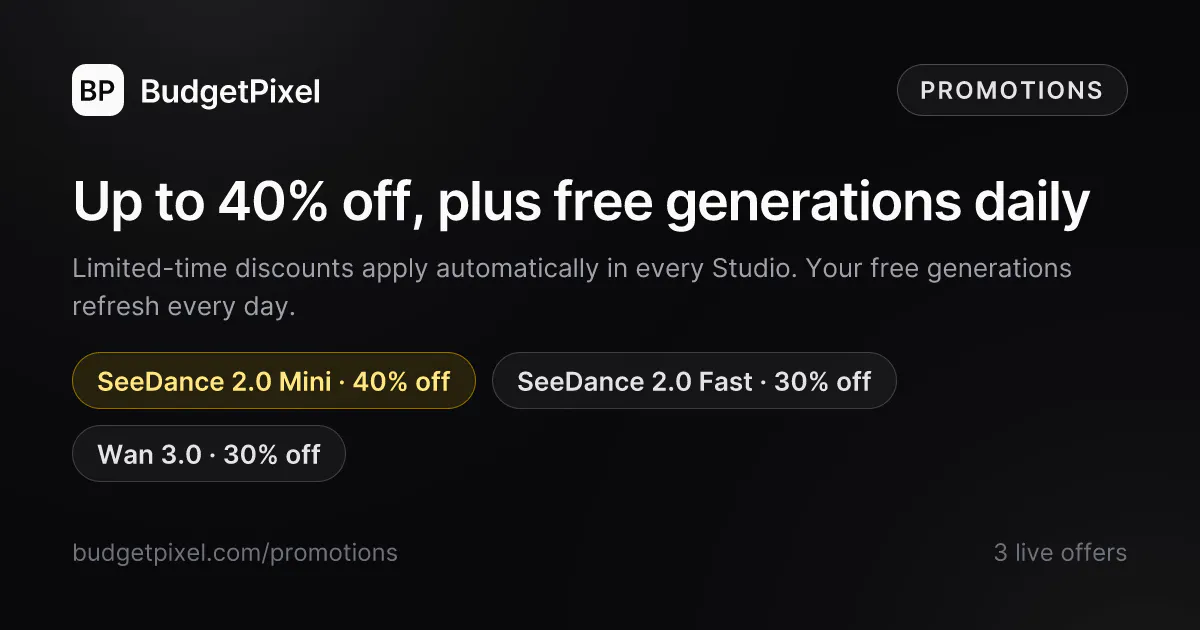 BudgetPixel Models Promotions screenshot 2