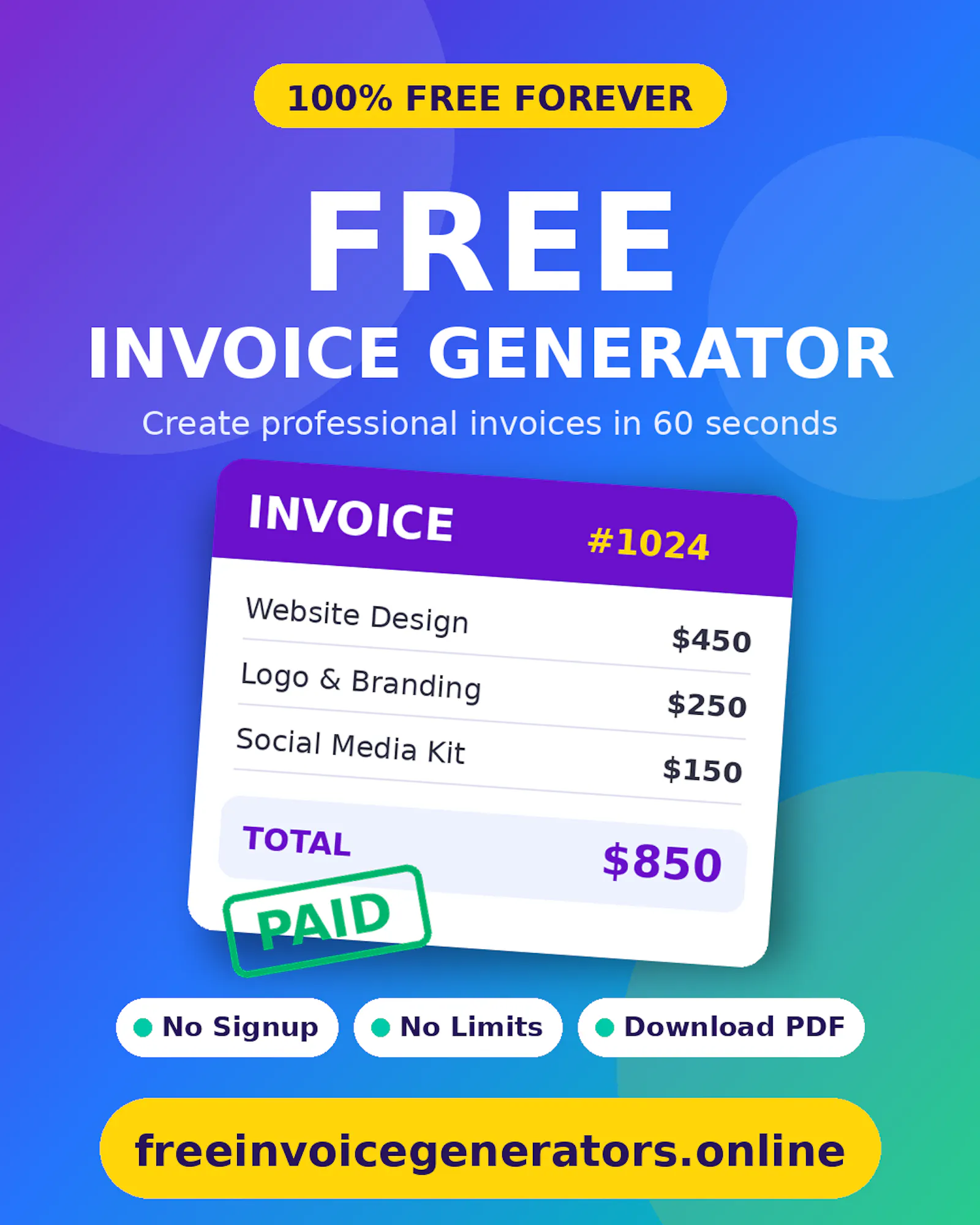 FreeInvoicesGenerator.online screenshot 1