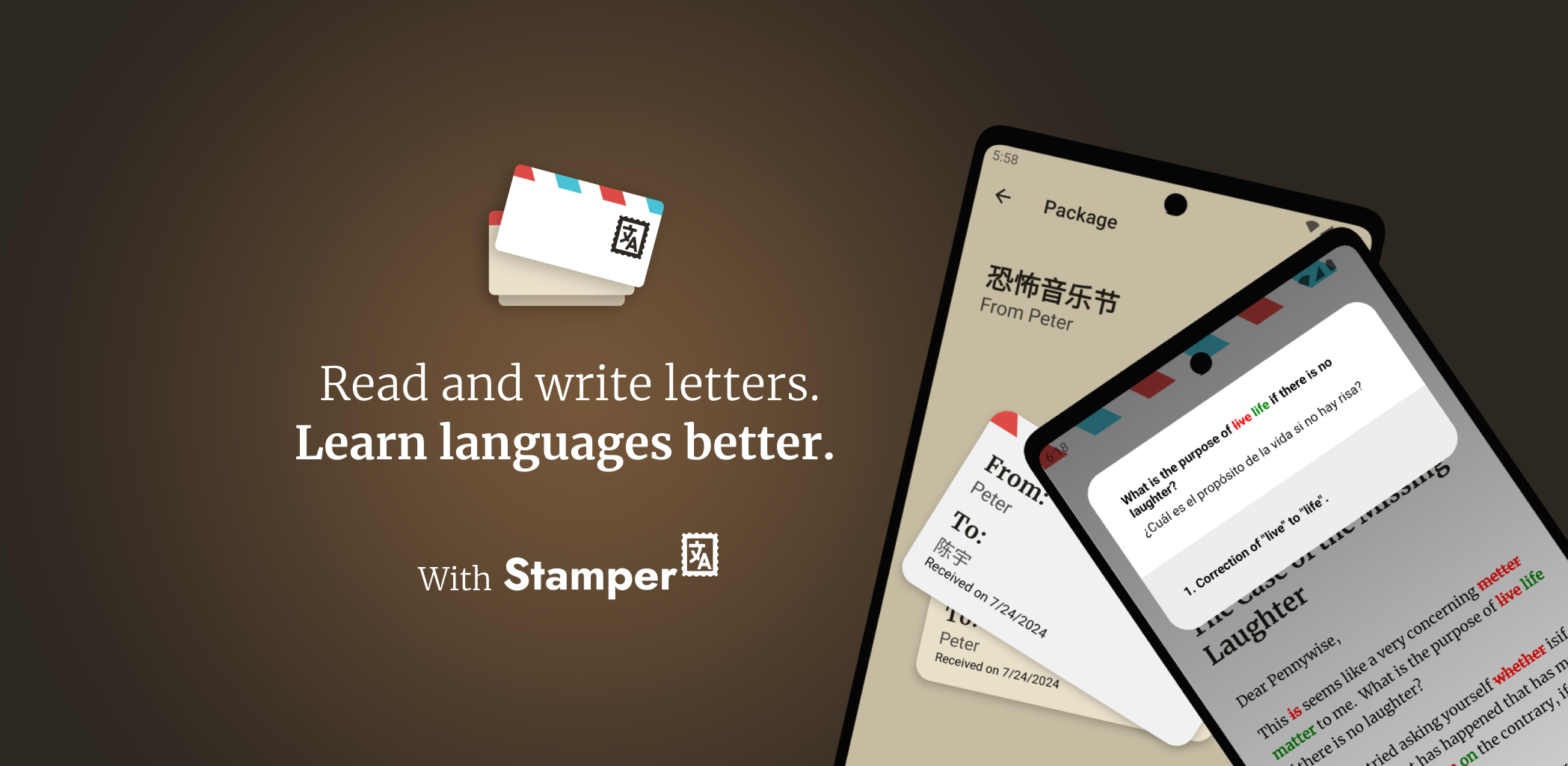 startuptile Stamper-Learn languages by reading and writing letters