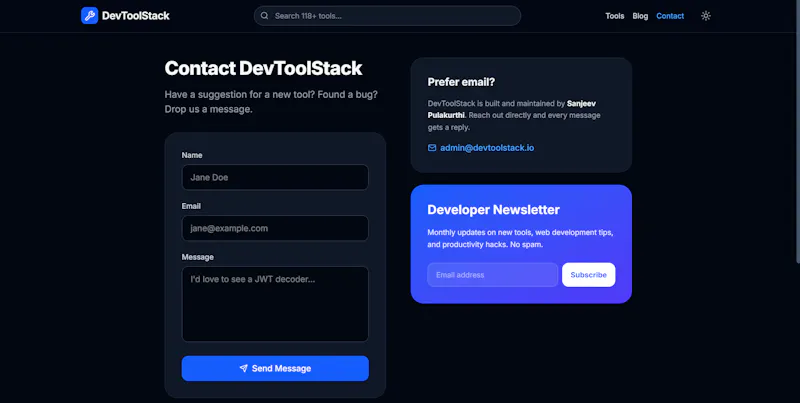 DevToolStack screenshot 2