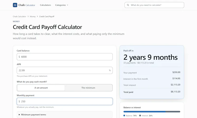 Chalk Calculator screenshot 1