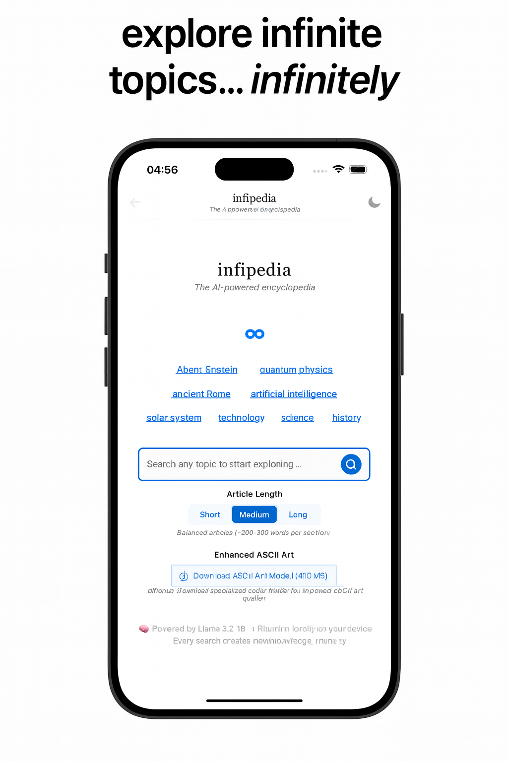Media infipedia - the first truly infinite wiki- click into topics infinitely! 1