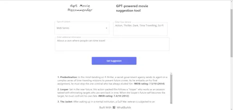 GPT Movie Recommender gallery image