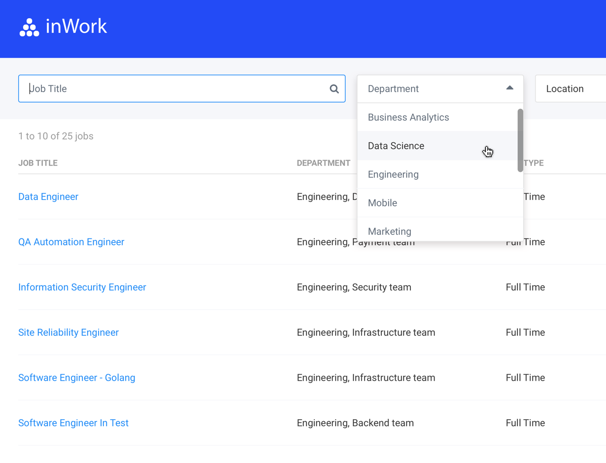 inWork.io - a recruiting software gallery image