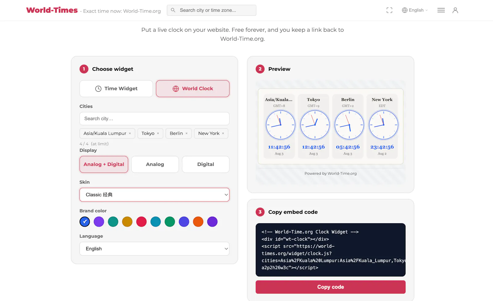 World-Time.org screenshot 2