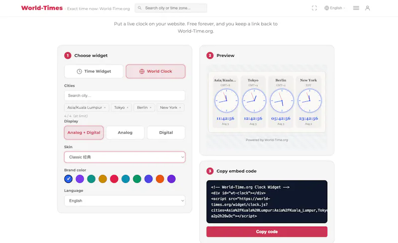 World-Time.org screenshot 2