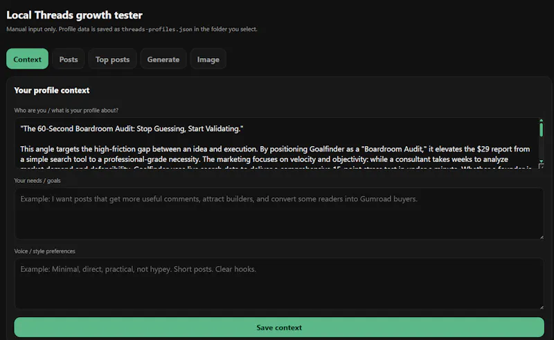 Threads Content Lab screenshot 2