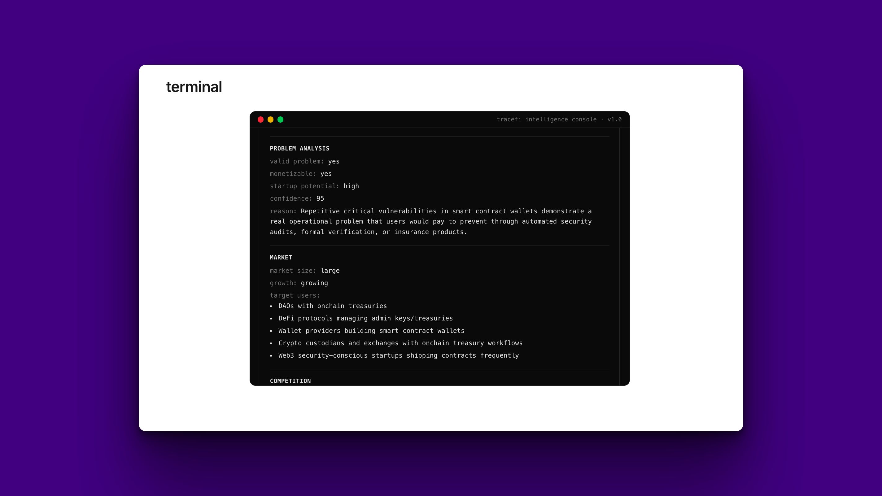 tracefi ~ startup validation gallery image