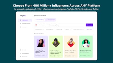 A screenshot of the influencer search page on insightIQ, showing search filters being applied.