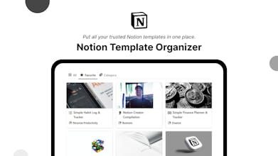 Notion Template Organizer - Emplacement centralisé pour gérer et organiser vos modèles Notion préférés