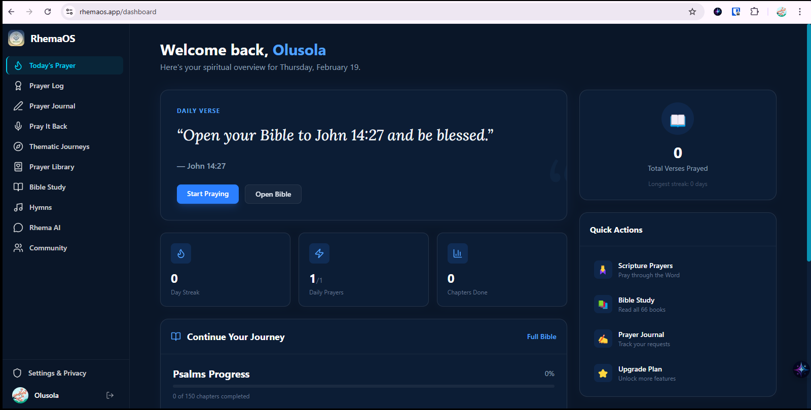 RhemaOS - Screenshot 3 showing product features and functionality