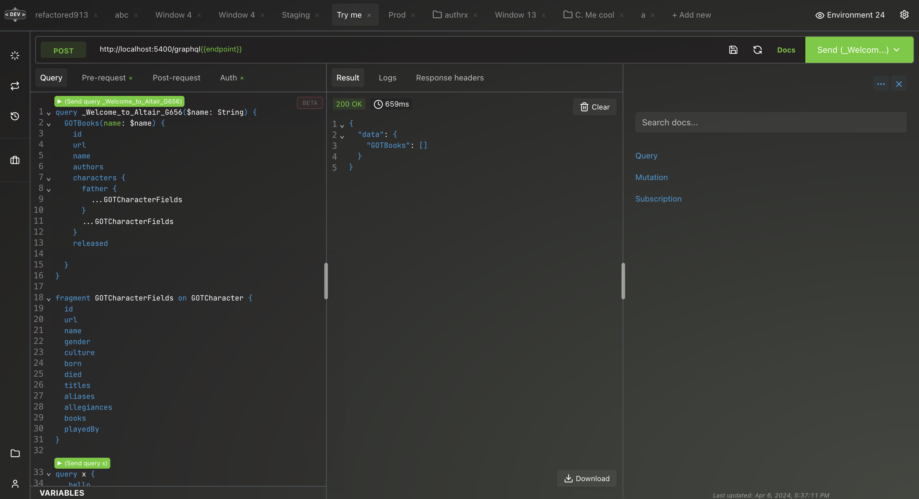 Altair GraphQL Client v7.0.0 медиа 2