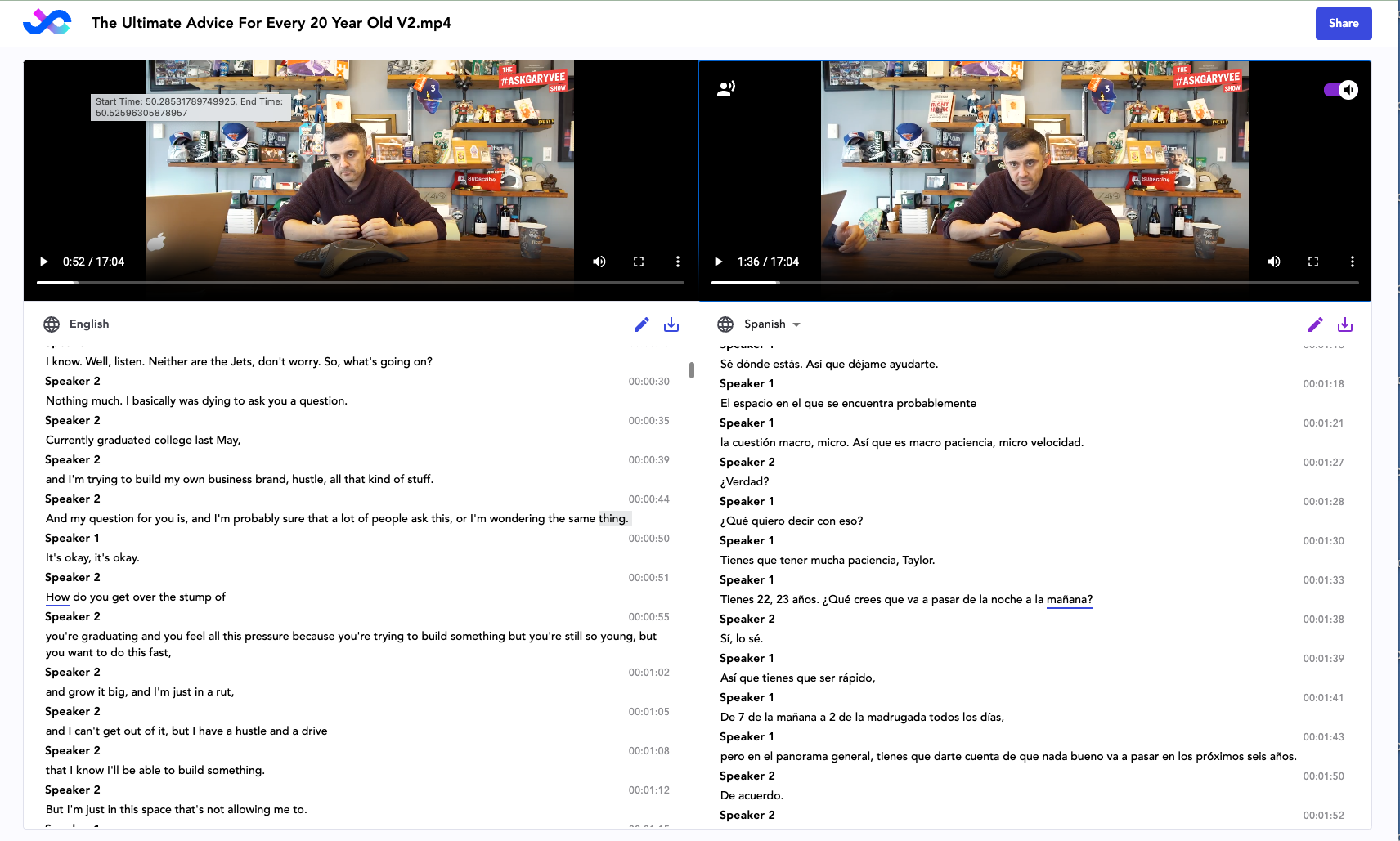 SpeechLab - クリエイターがオーディオとビデオを新しい言語にダブするために使用するメディア1