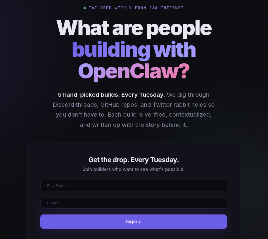 ClawDrop - 5 OpenClaw use cases weekly gallery image