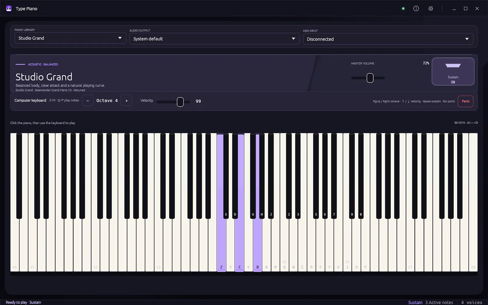 Type Piano screenshot 1