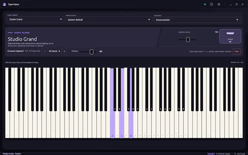Type Piano screenshot 1