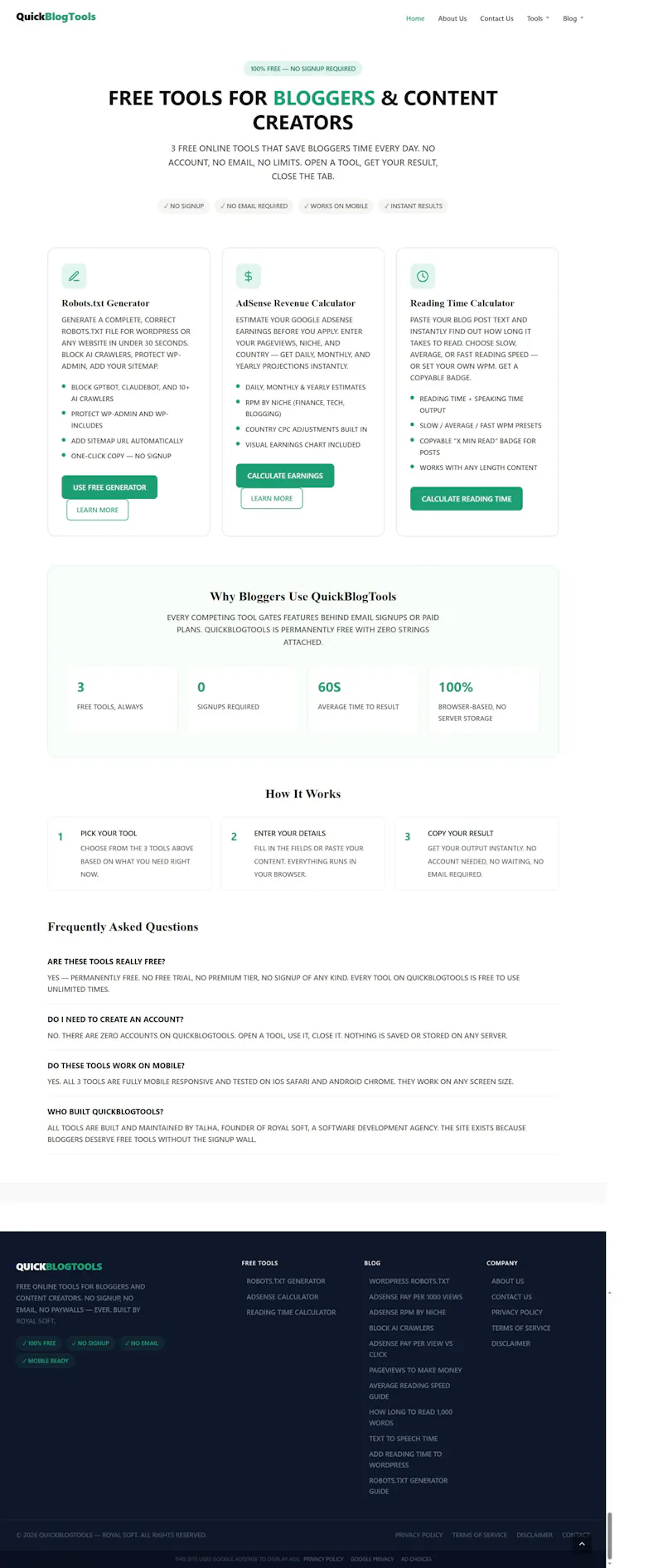 QuickBlogTools screenshot 1