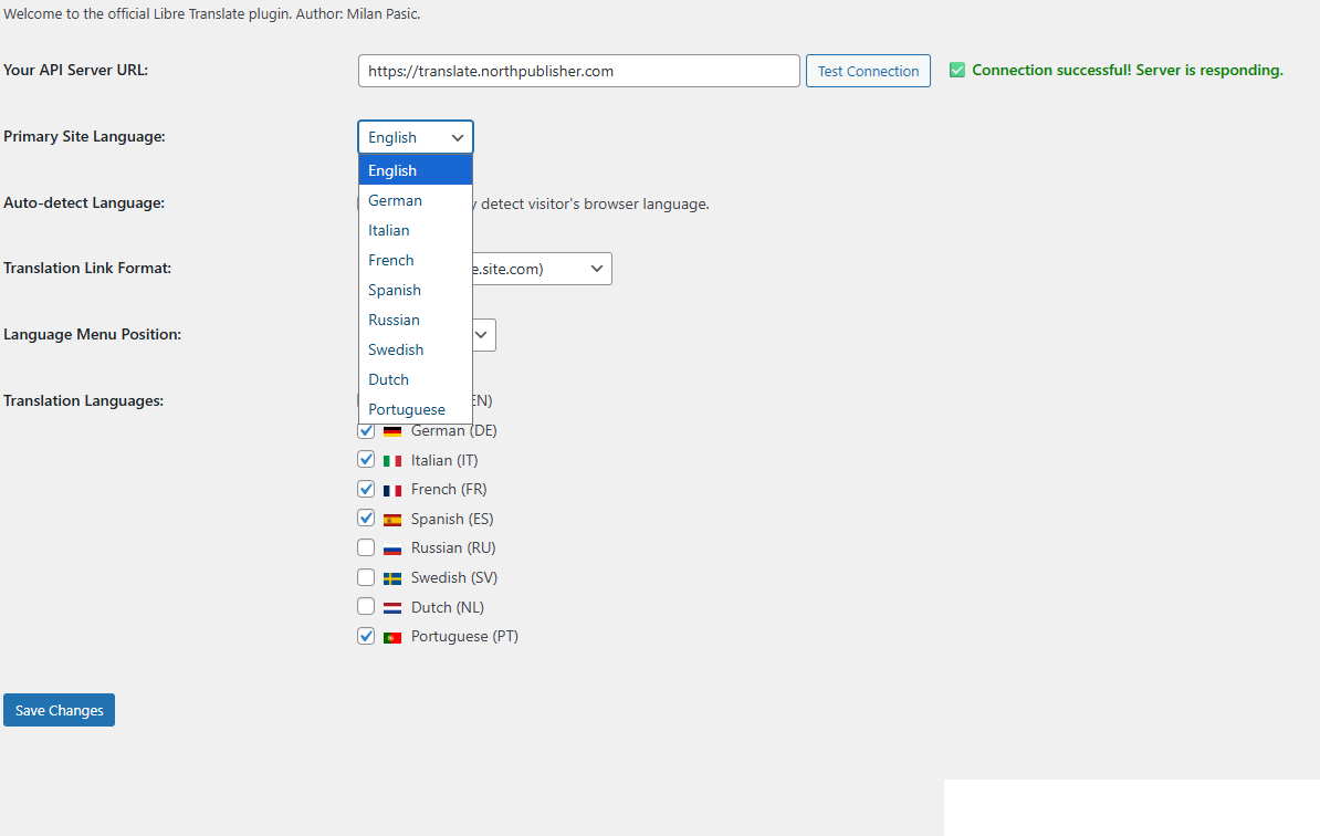 Libre Translate for WordPress gallery image
