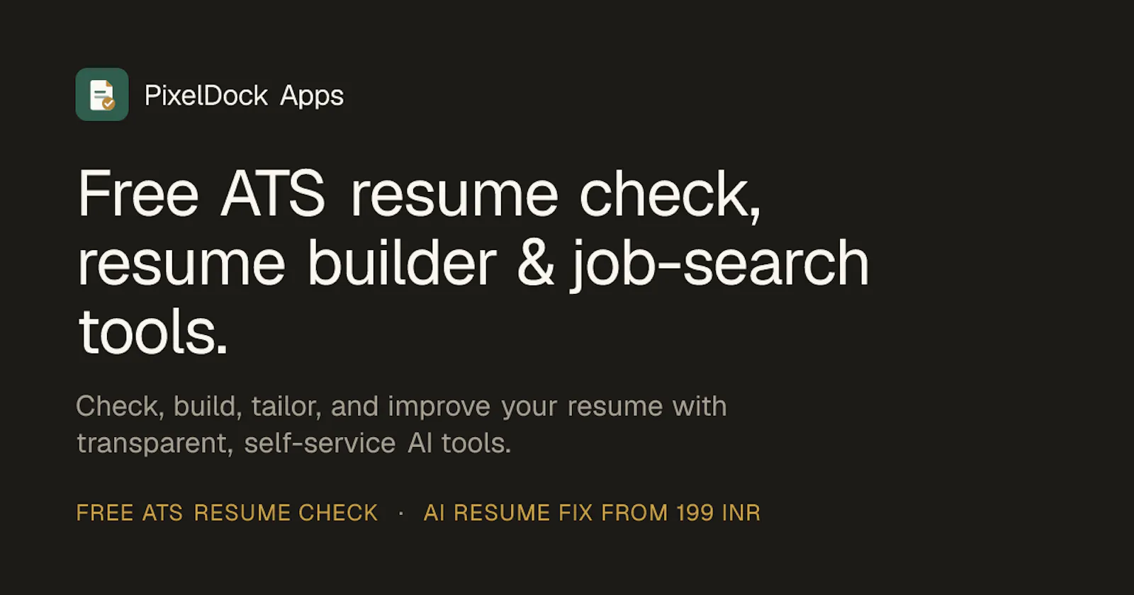 PixelDock Resume screenshot 1