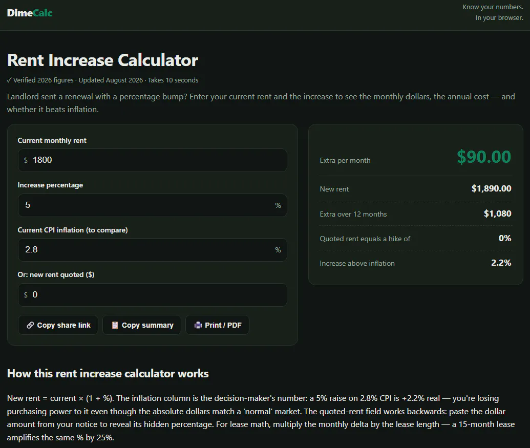 DimeCalc gallery image