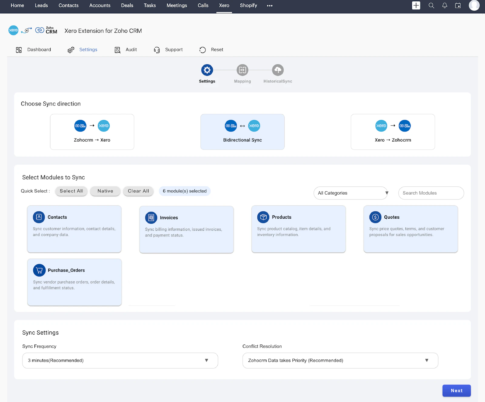 Xero Bi-Directional for Zoho CRM screenshot 1