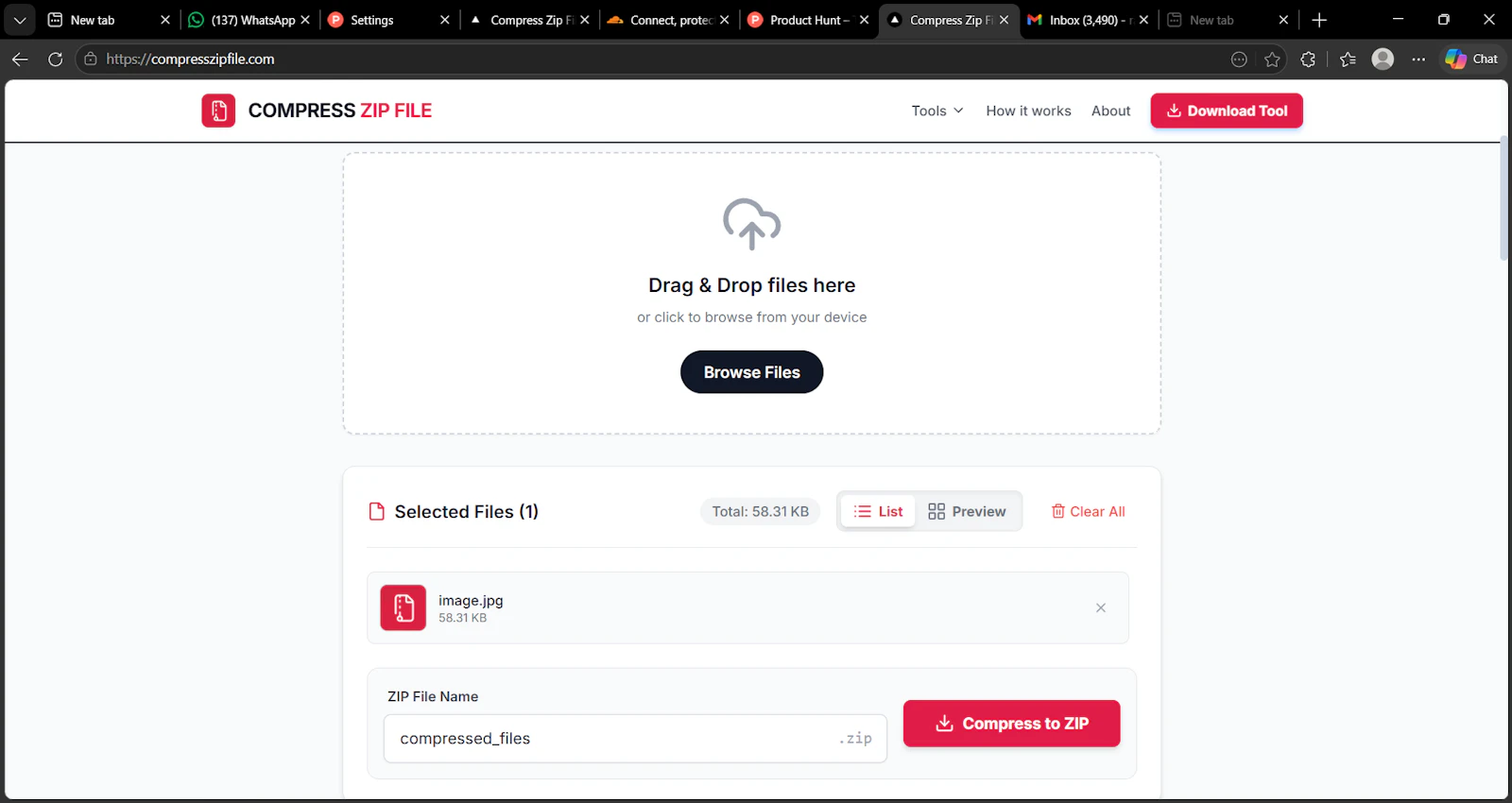 Compress Zip File screenshot 3