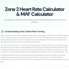 Zone 2 Heart Rate Calculator