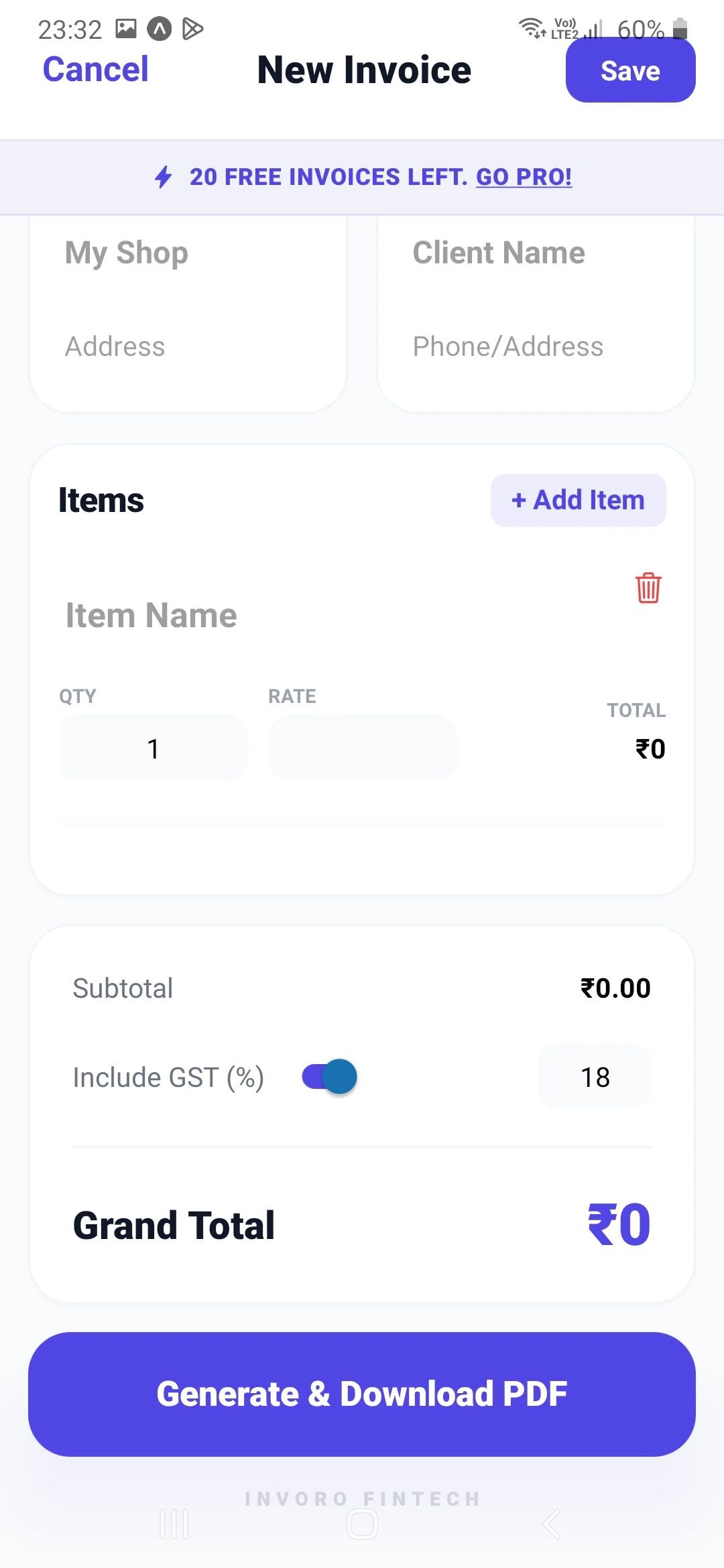 Invoro- Premium GST Billing & Invoicing screenshot 6