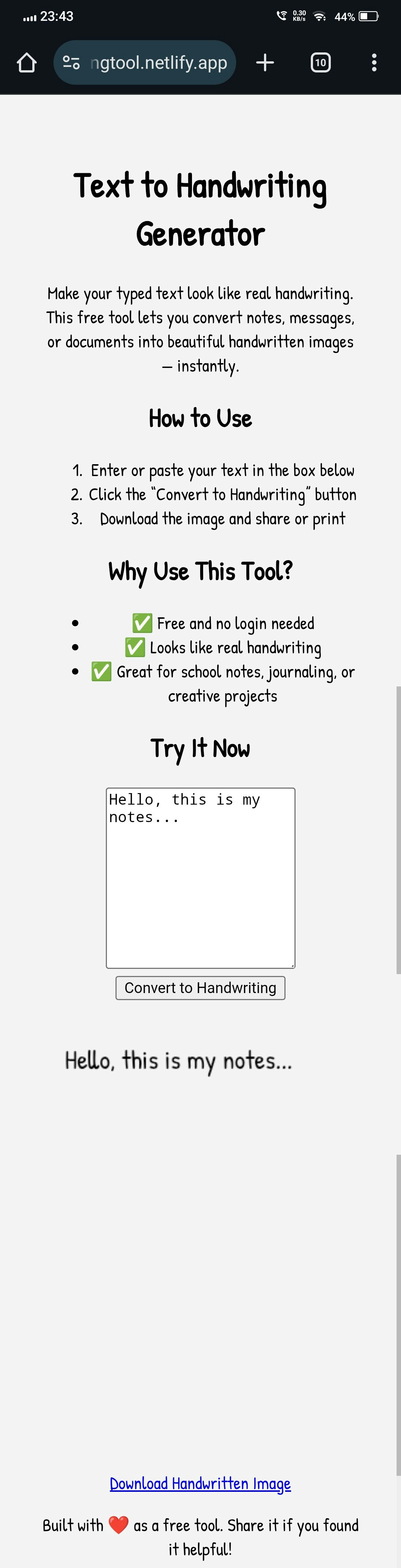 Text to handwriting ... logo