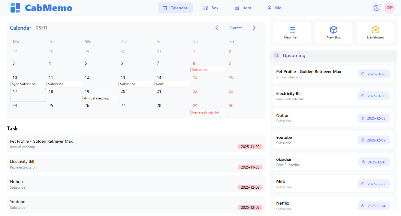 CabMemo - Screenshot 5 showing product features and functionality