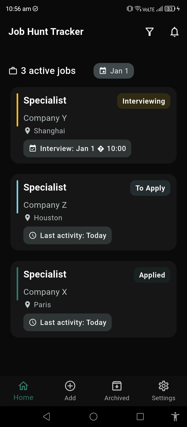 Job Hunt Tracker gallery image