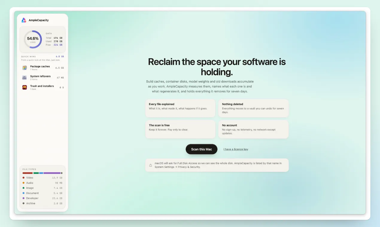 AmpleCapacity — Make room on MAC gallery image
