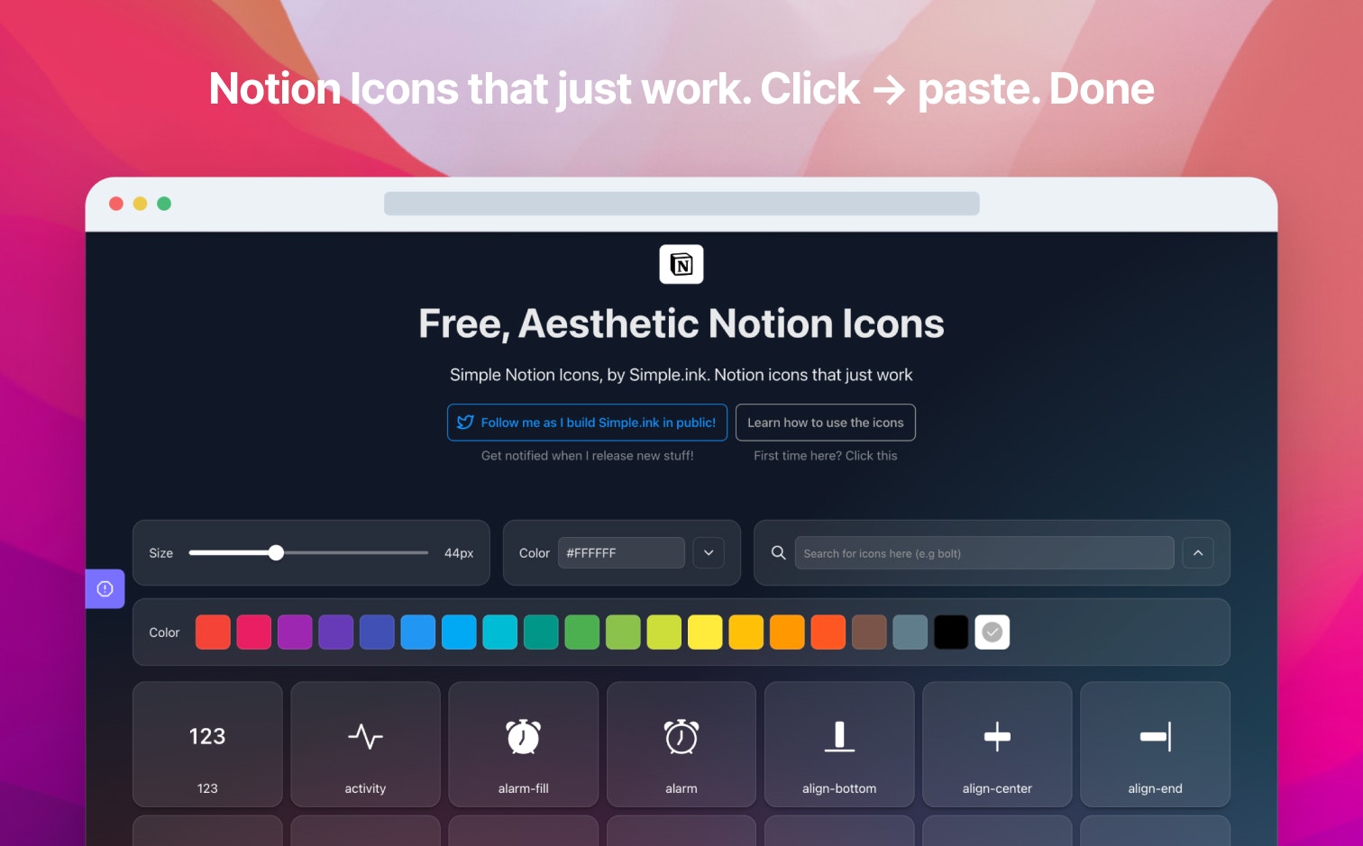 notioniconsbysimpleink Notion 的复制粘贴图标 搞英语 → 看世界