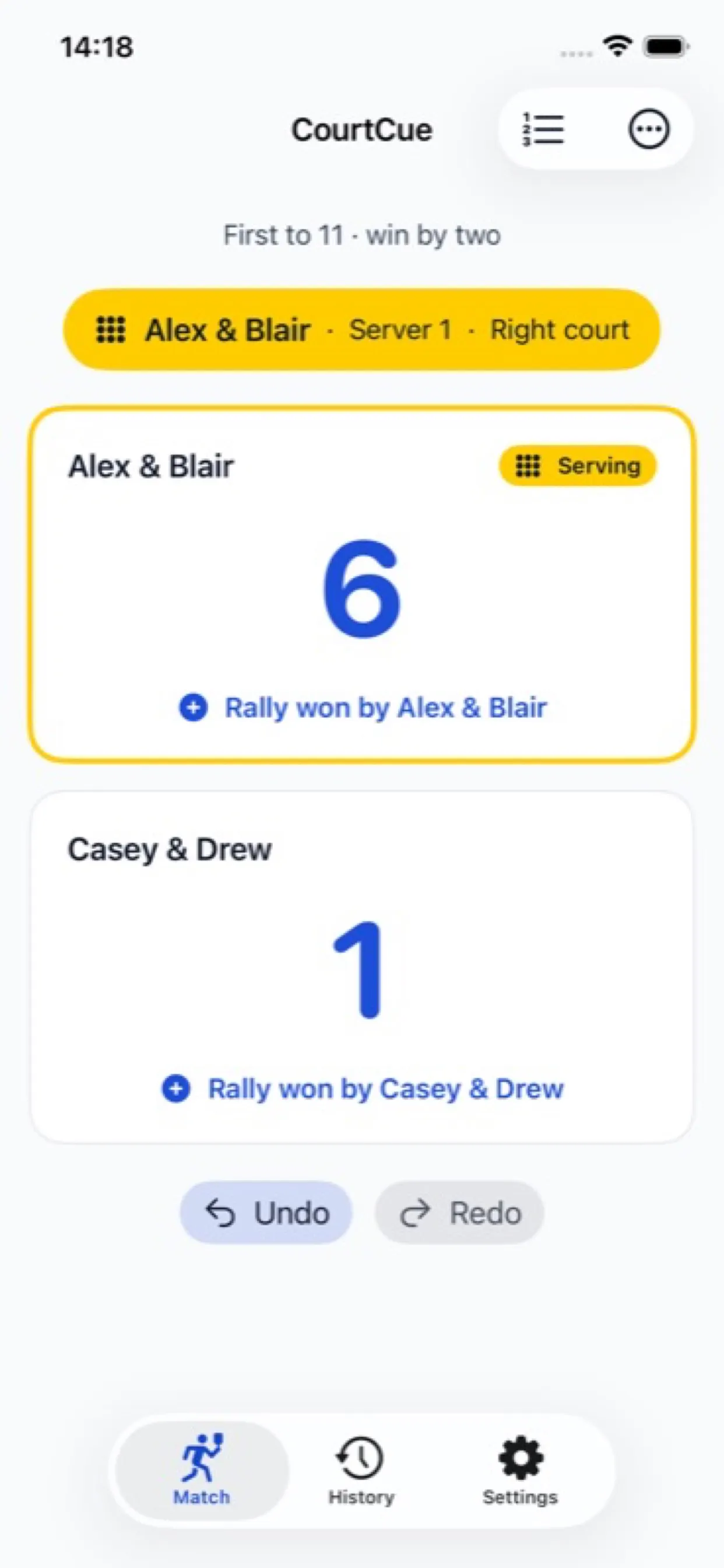 CourtCue · Pickleball Score gallery image