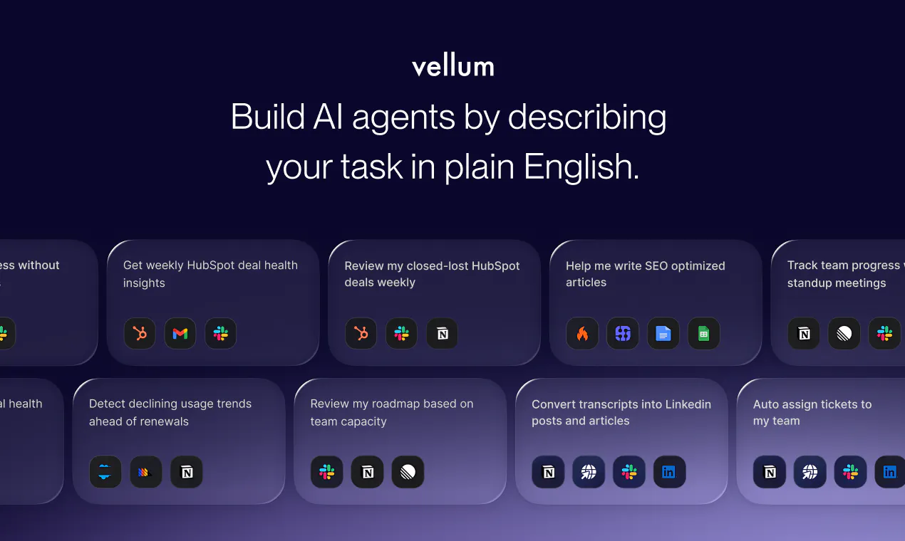 Vellum: Build AI agents using plain English to do your boring tasks ...