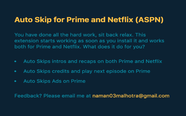 Auto Skip Intro for Netflix and Prime gallery image