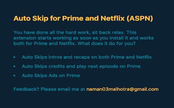 Auto Skip Intro for Netflix and Prime gallery image