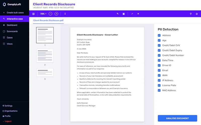 ComplyLoft Redaction screenshot 1