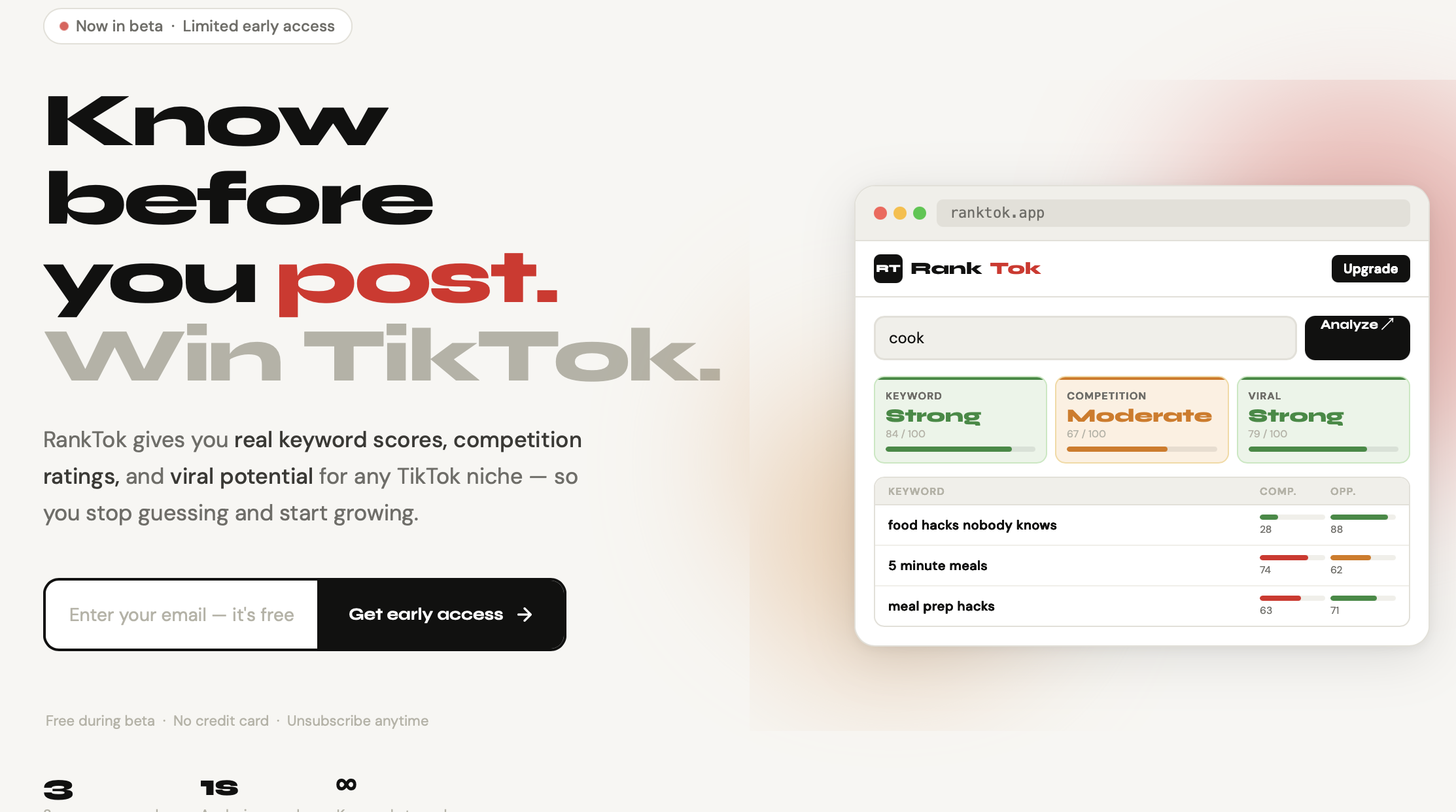 RankTok — TikTok Keyword Analyzer gallery image