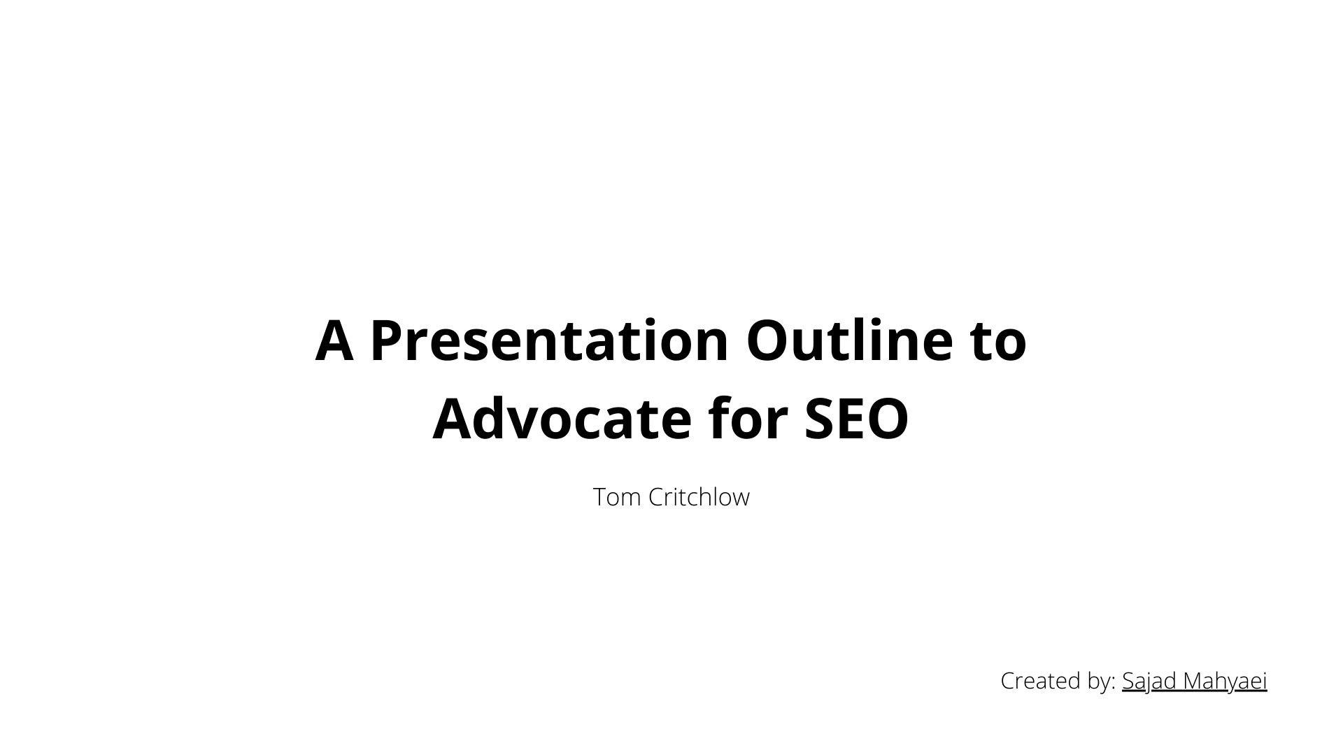Presentation Outline for SEO Advocation gallery image