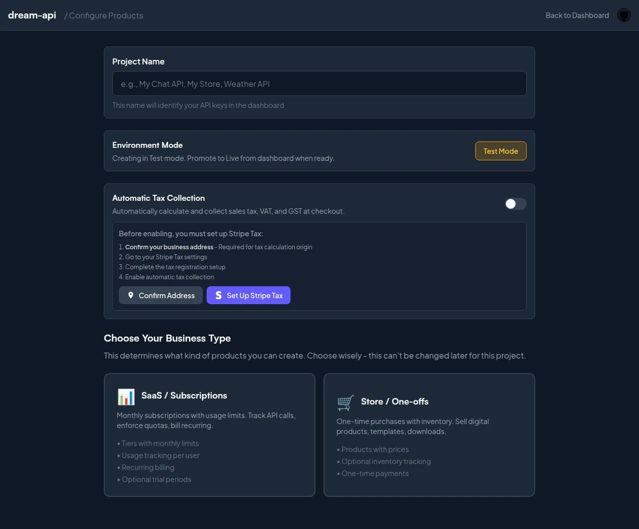 Dream API - Screenshot 2 showing product features and functionality